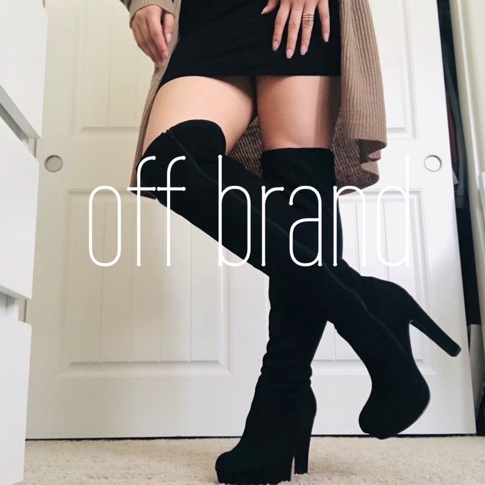 Over the Knee Black Heel Boots
